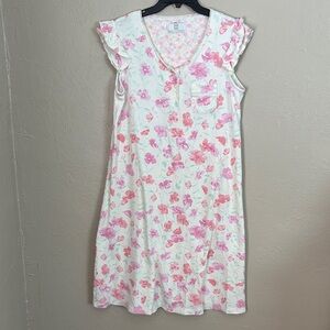 Karen Neuburger Sleeveless Floral Print Nightgown Cotton Blend Pocket Medium